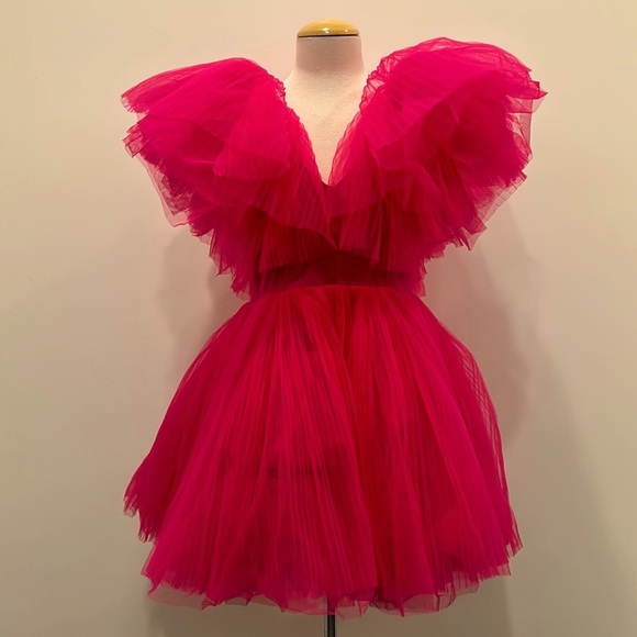 Fashion Nova Dresses & Skirts - PINK TULLE ,NOVA LUXE ,MINI DRESS, SIZE LARGE,FULLY LINED, NWT